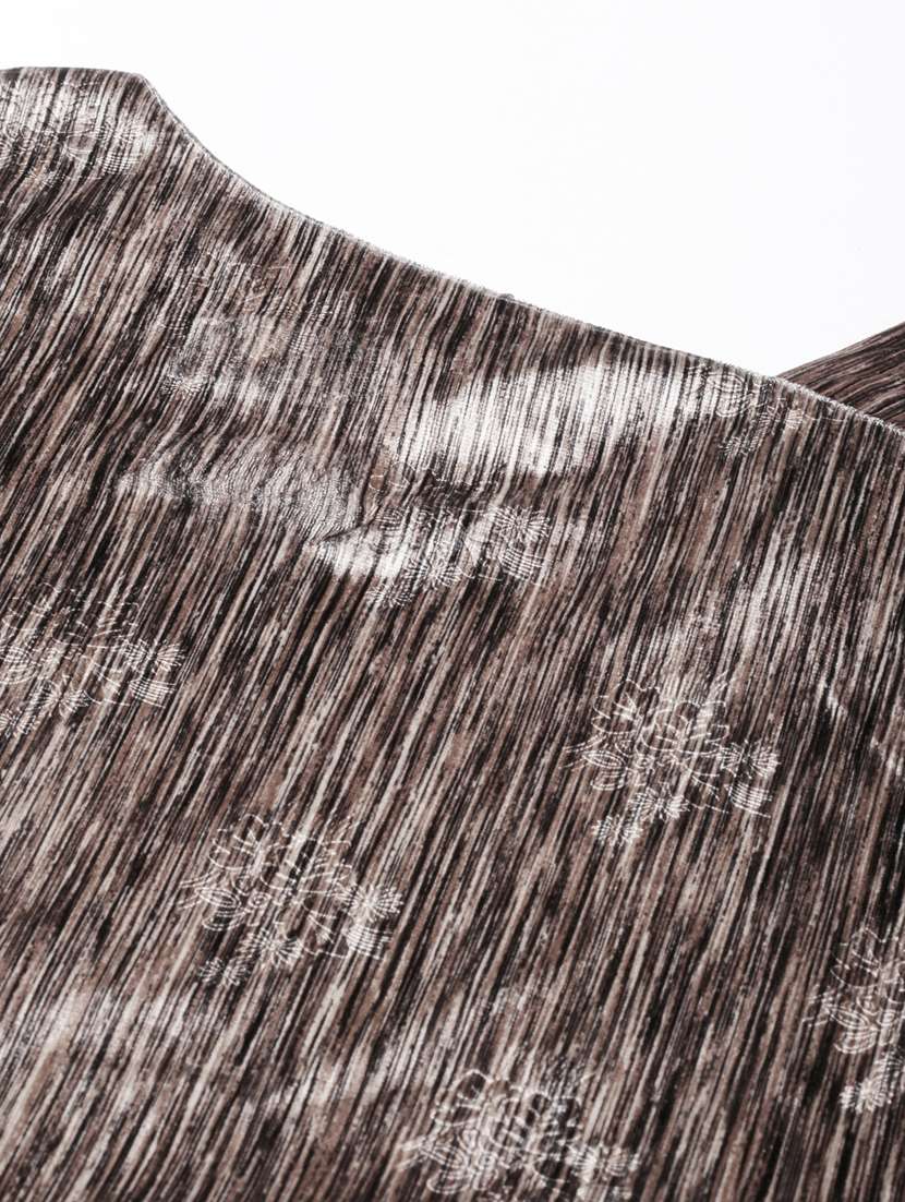 brown self designed one shoulder bodycon dress - 20383482 -  Standard Image - 7