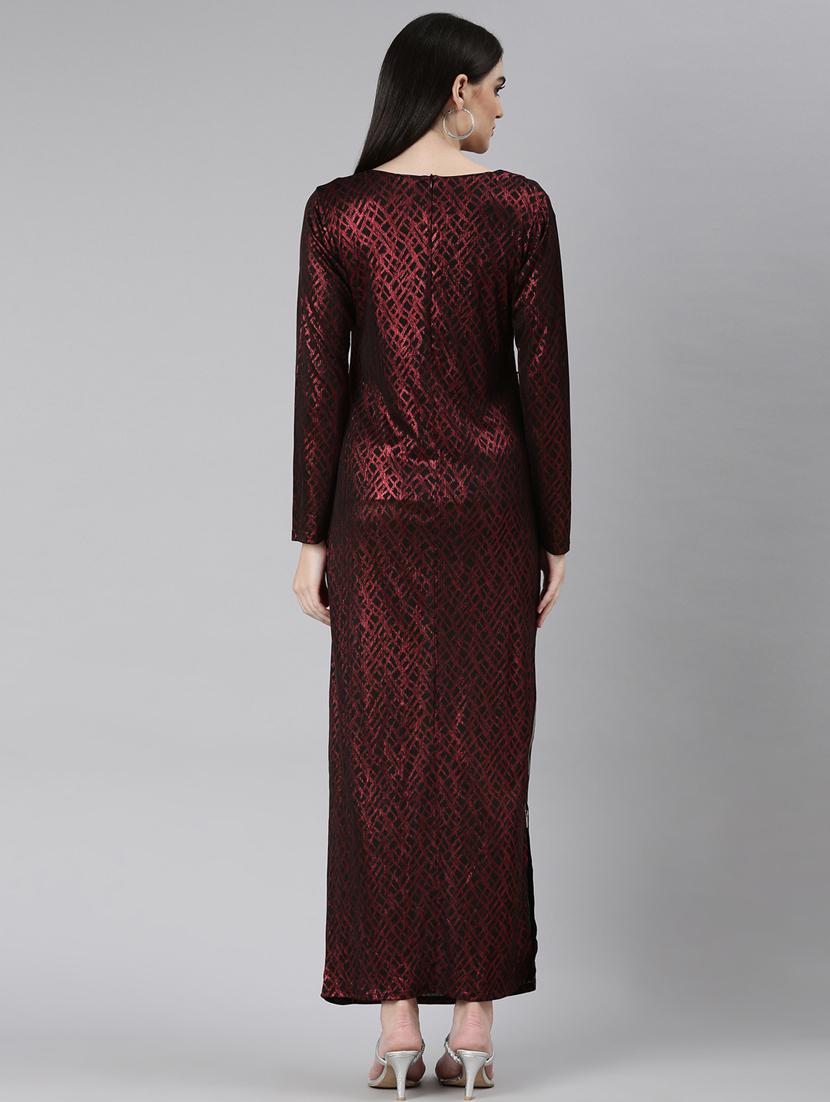 women red viscose asymmetric dress - 20383494 - Standard Image - 2