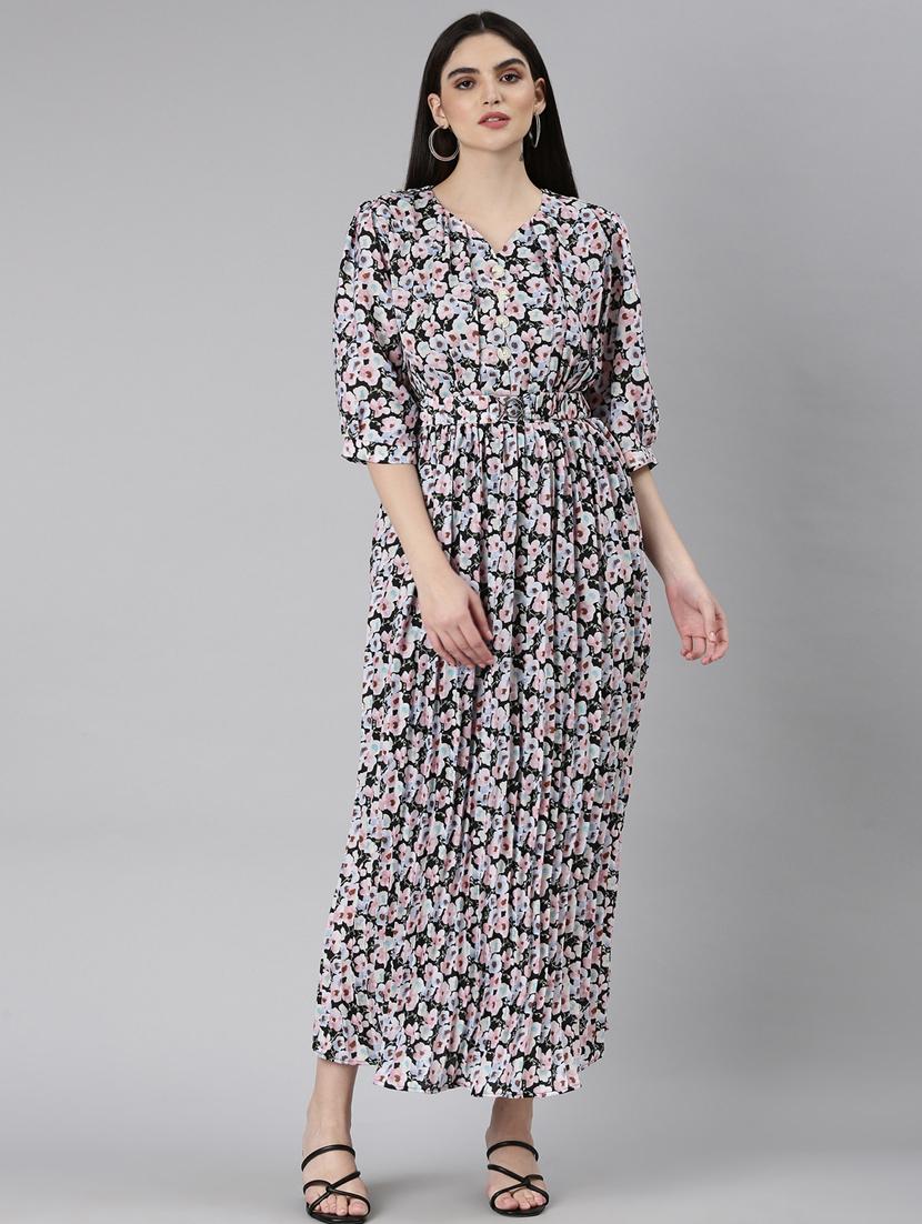 black floral print maxi dress - 20383497 - Zoom Image - 0