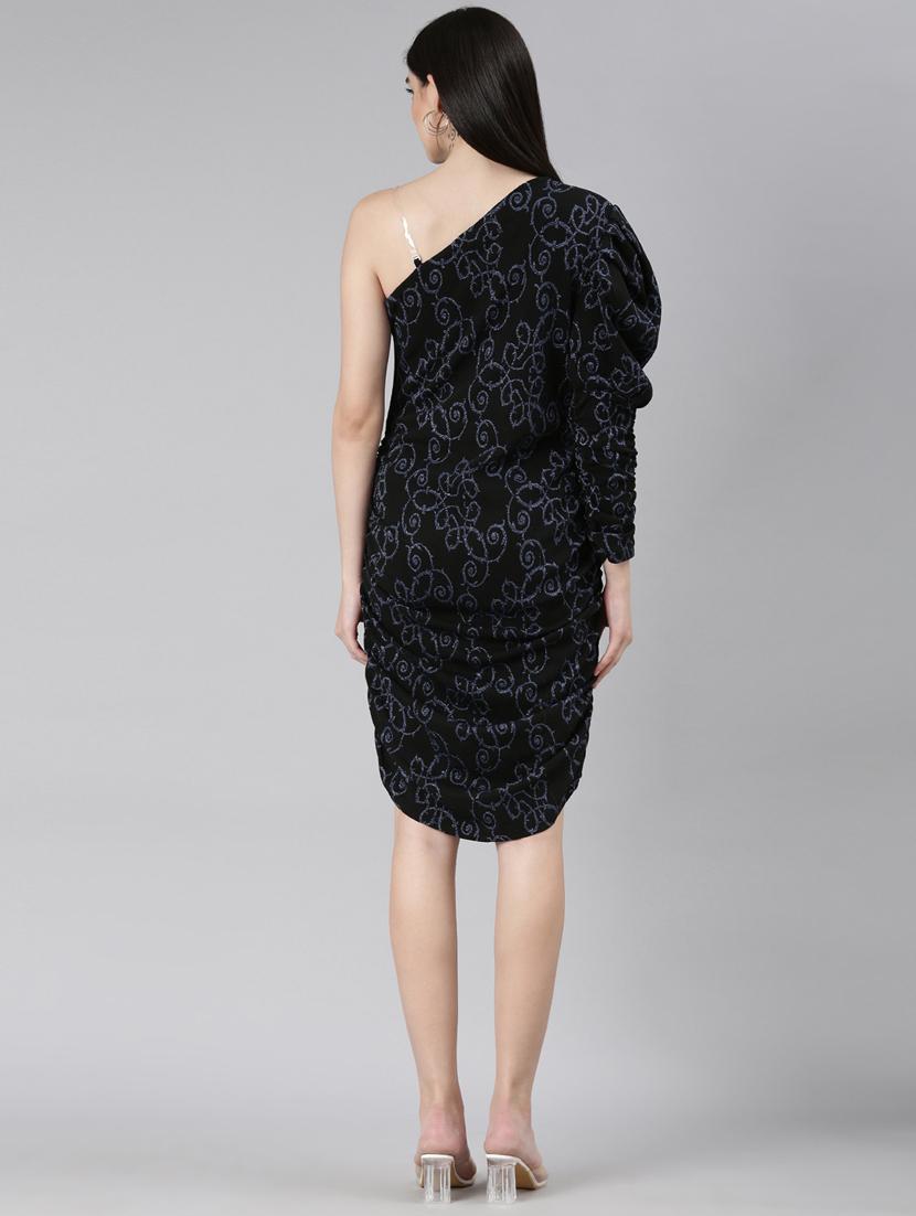 black foil print sheath dress - 20383506 - Standard Image - 2