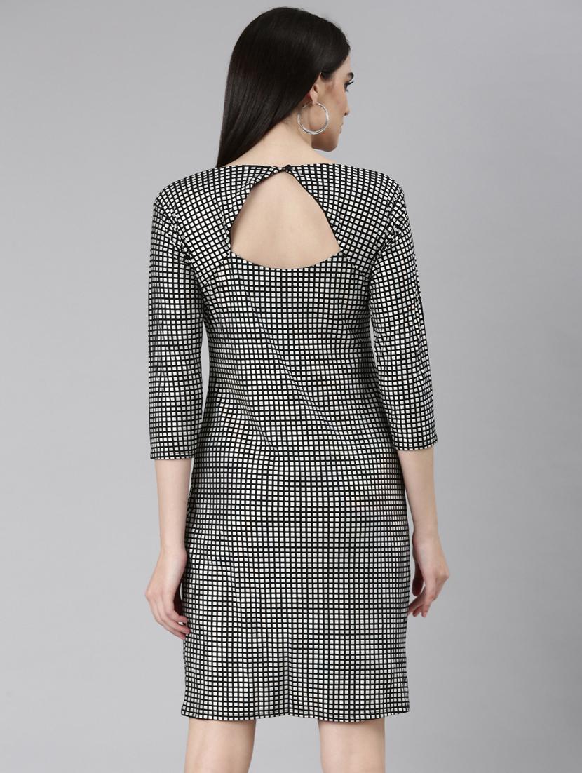 silver foil print sheath dress - 20383515 - Standard Image - 2