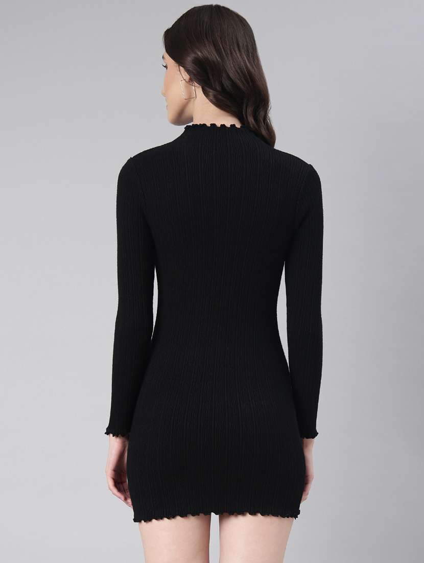 black self design bodycon dress - 20383533 -  Standard Image - 2