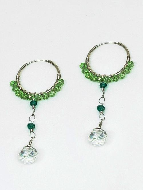 green silver balli earrings - 20383774 - Standard Image - 0