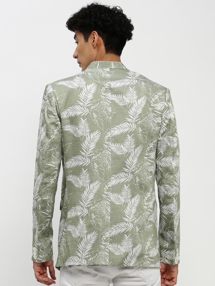 men neo mint printed cotton blend single breasted casual blazer - 20383861 - Standard Image - 2