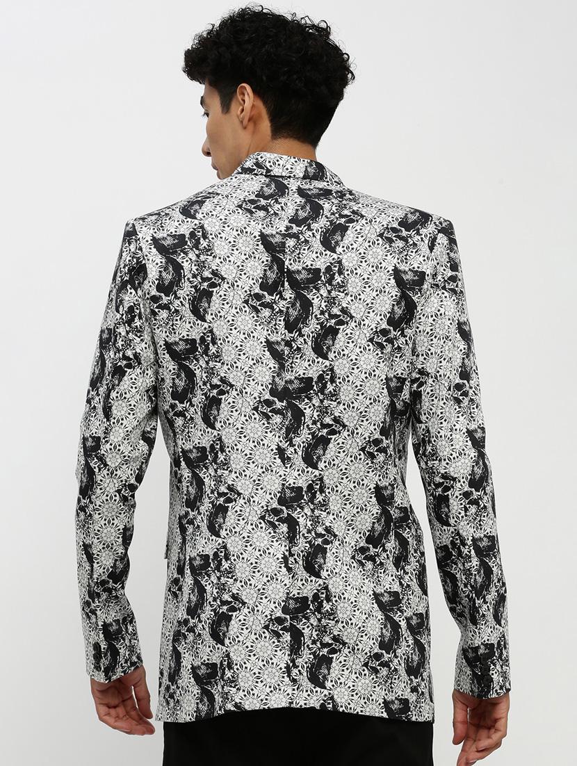 men multi colored printed cotton blend single breasted casual blazer - 20383868 - Standard Image - 2