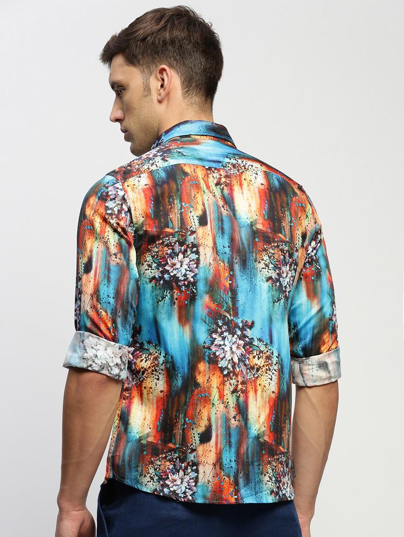 men multi colored printed cotton blend casual shirt - 20383962 - Standard Image - 2