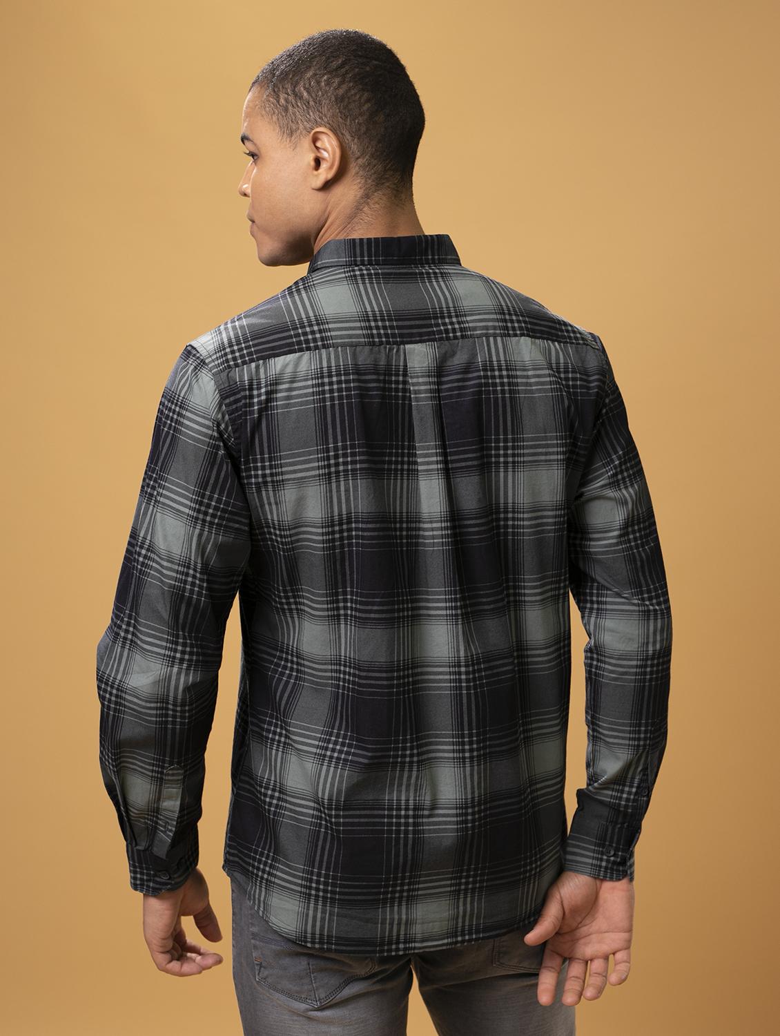 men multi colored checkered cotton blend casual shirt - 20383980 - Standard Image - 2