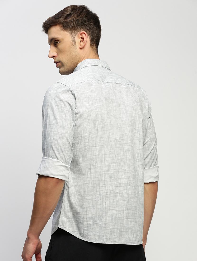 men grey checkered cotton blend casual shirt - 20383992 - Standard Image - 2
