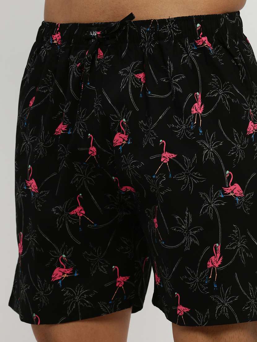 men black printed cotton blend co-ord set - 20384299 -  Standard Image - 7