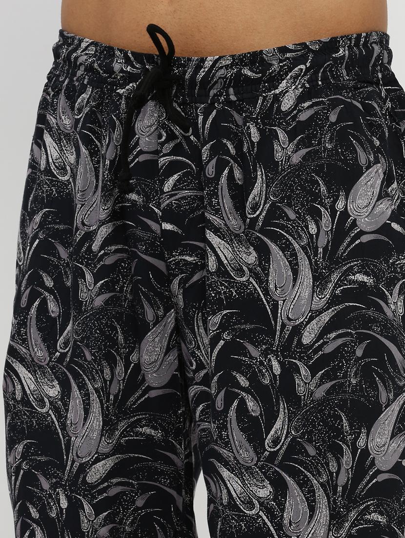 men black tropical print cotton blend co-ord set - 20384317 - Standard Image - 7