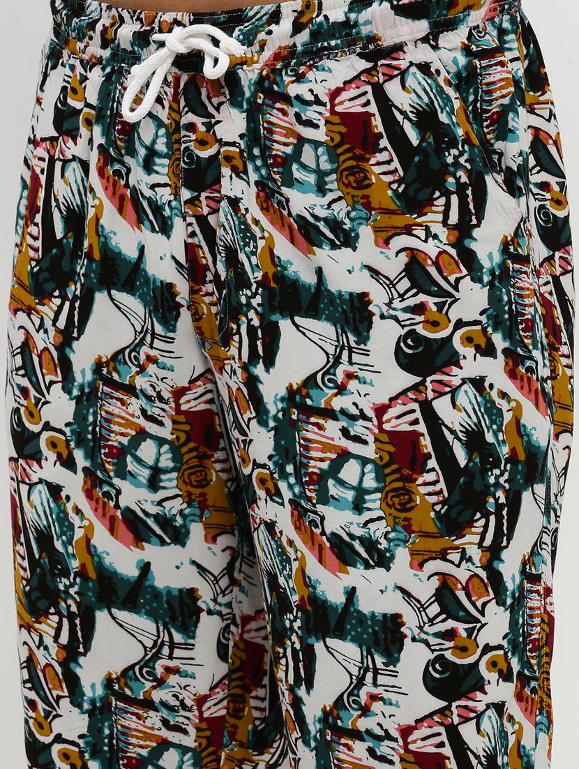 men multi colored abstract cotton blend co-ord set - 20384324 - Standard Image - 7