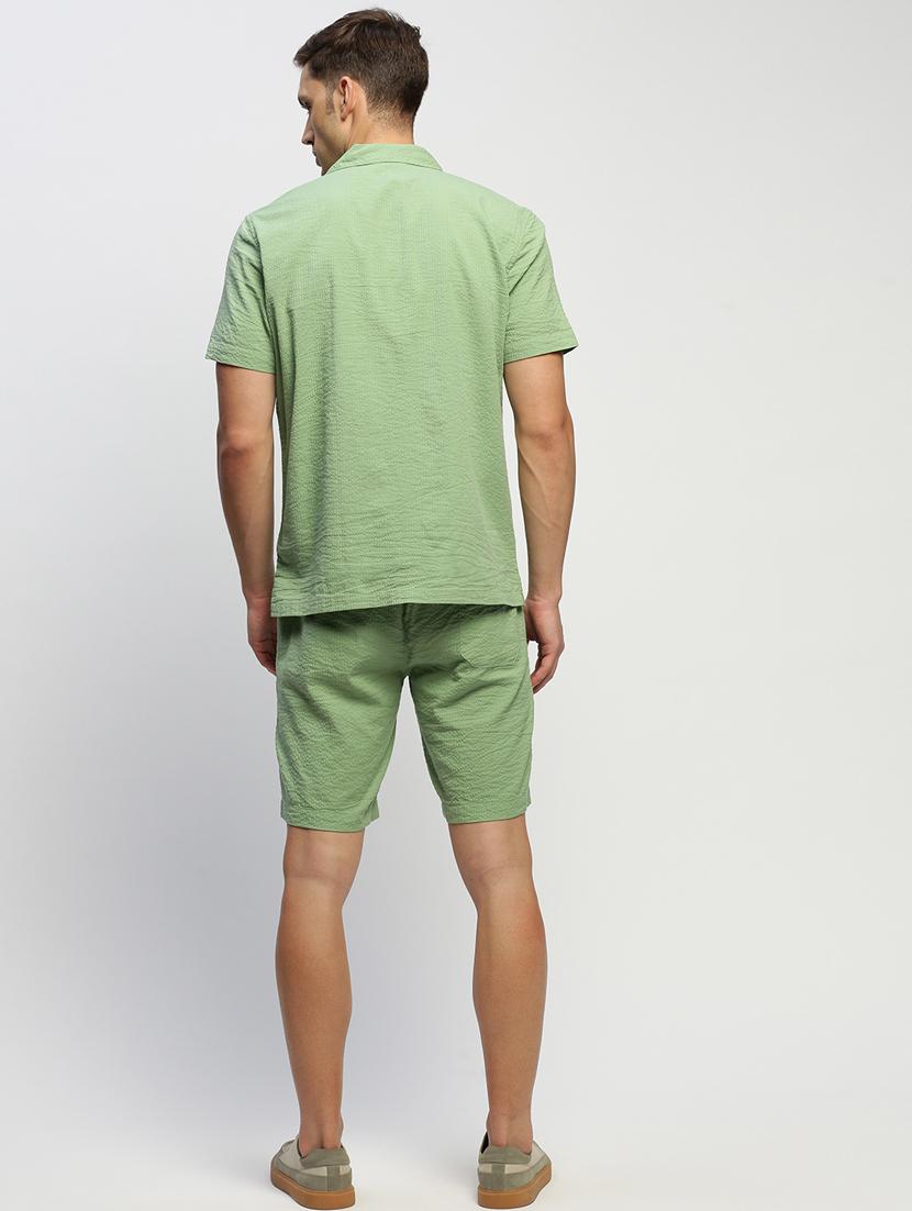men green solid cotton blend co-ord set - 20384327 - Standard Image - 2