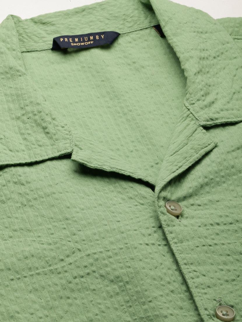 men green solid cotton blend co-ord set - 20384327 - Standard Image - 7