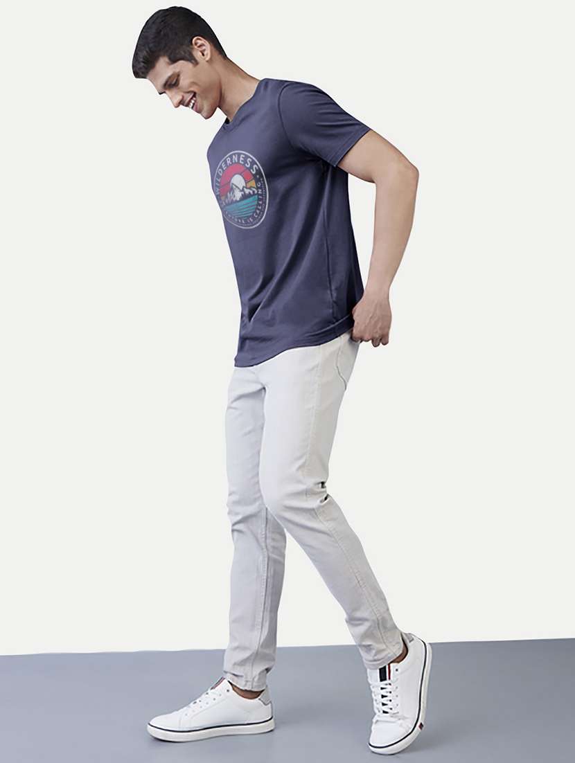 men chest print round neck t-shirt - 20384793 -  Standard Image - 2