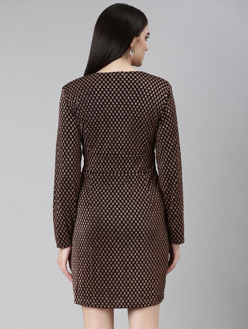 black self design wrap dress - 20384912 - Standard Image - 2