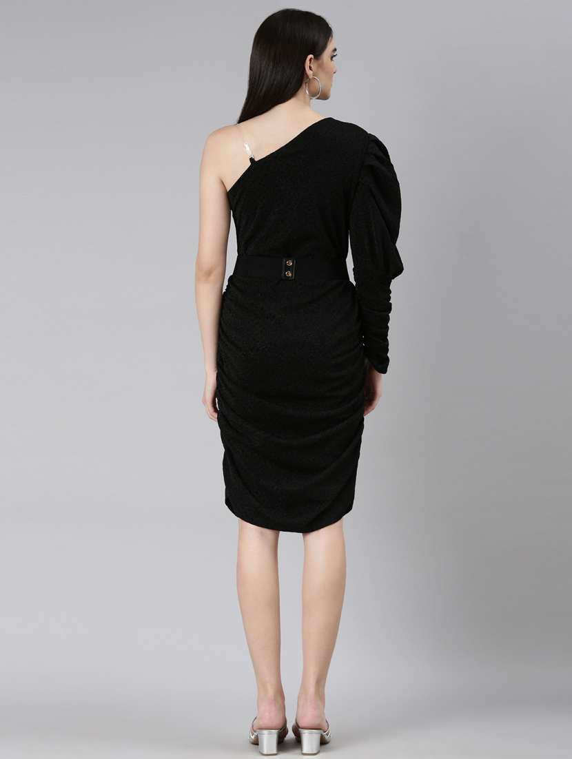 women black polyester sheath dress - 20384914 -  Standard Image - 2