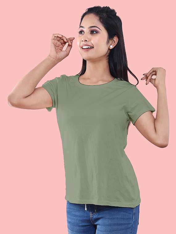 women's plain round neck t-shirt