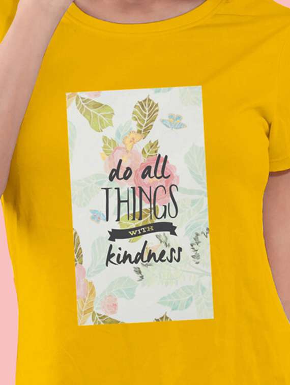 women's front print round neck t-shirt - 20385045 -  Standard Image - 2