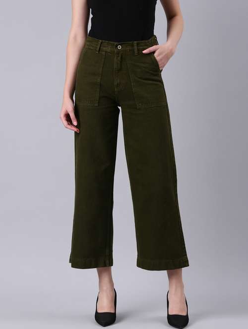 women's plain wide leg jeans - 20385134 - Standard Image - 0