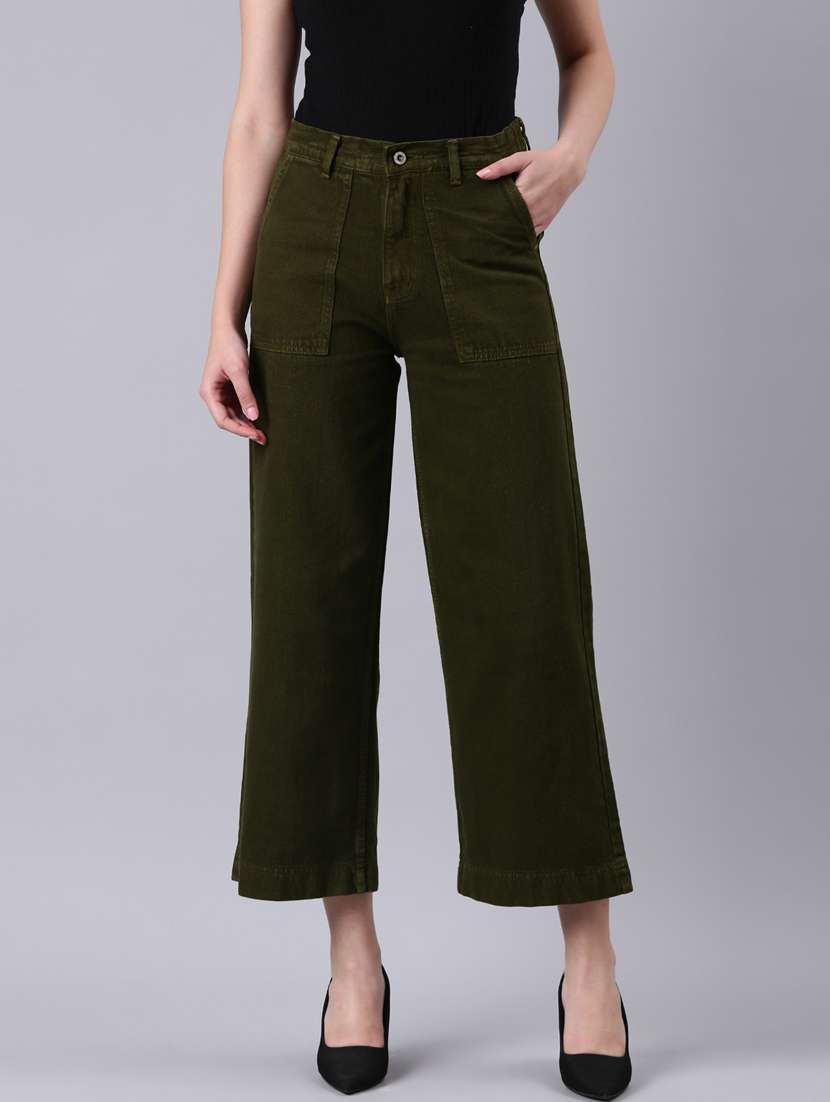 women's plain wide leg jeans - 20385134 - Zoom Image - 0