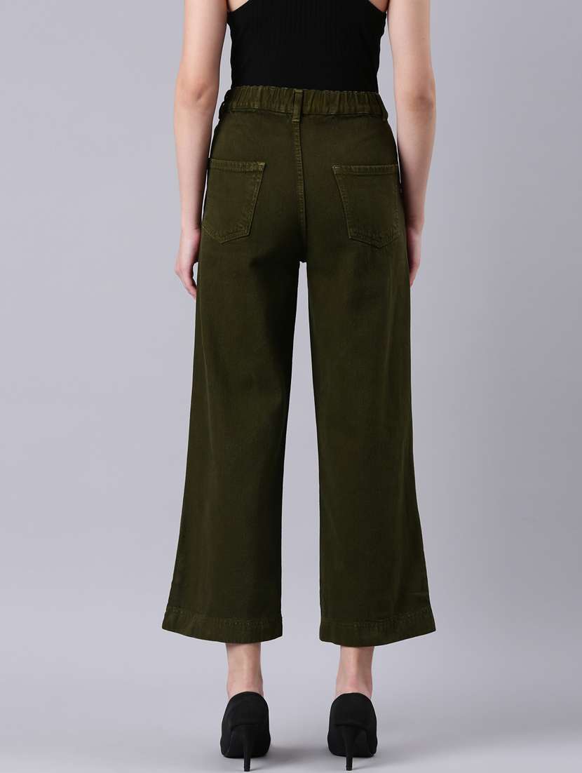 women's plain wide leg jeans - 20385134 - Standard Image - 2