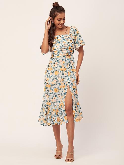 women multi color printed georgette straight dress - 20386177 -  Standard Image - 0