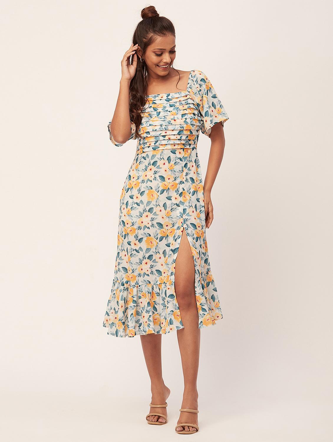 women multi color printed georgette straight dress - 20386177 -  Zoom Image - 0