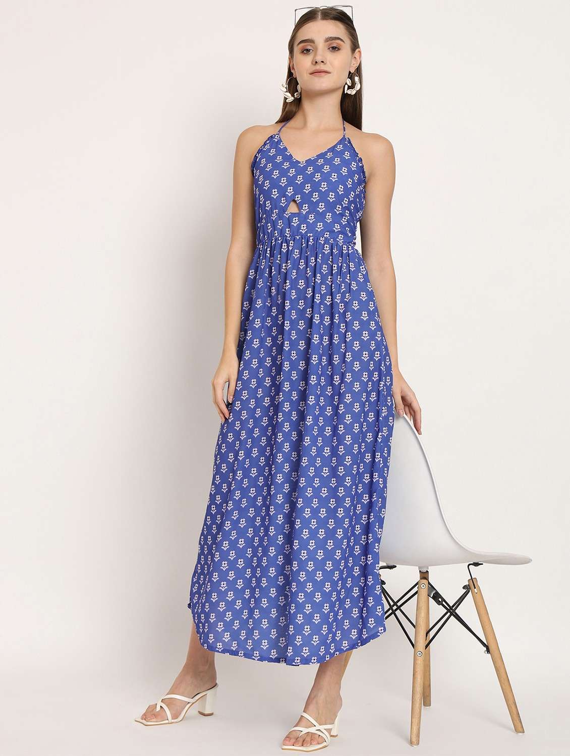 women multi color printed georgette a-line dress - 20386180 -  Standard Image - 2