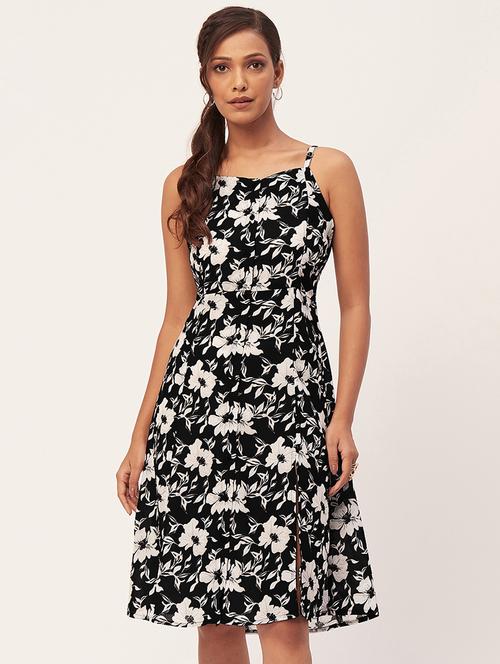 women multi color printed georgette a-line dress - 20386190 - Standard Image - 0