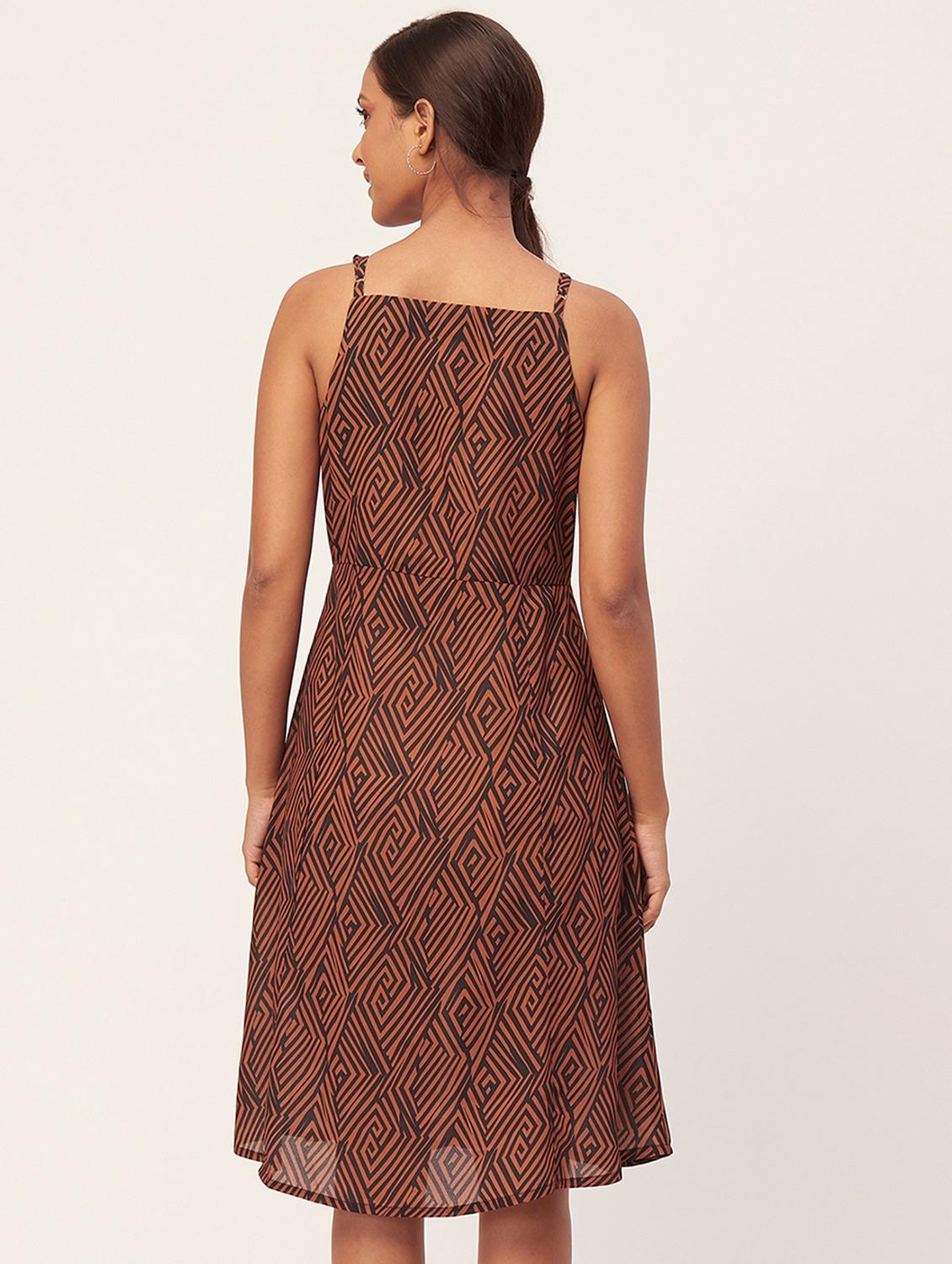 multi color geometric print a-line dress - 20386191 - Standard Image - 2