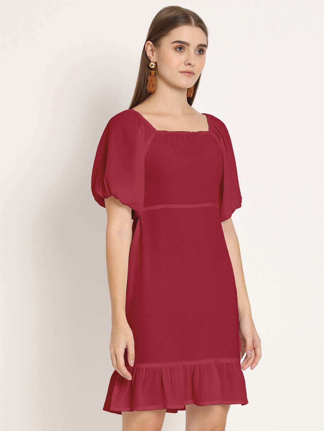 women red georgette sheath dress - 20386211 - Standard Image - 2