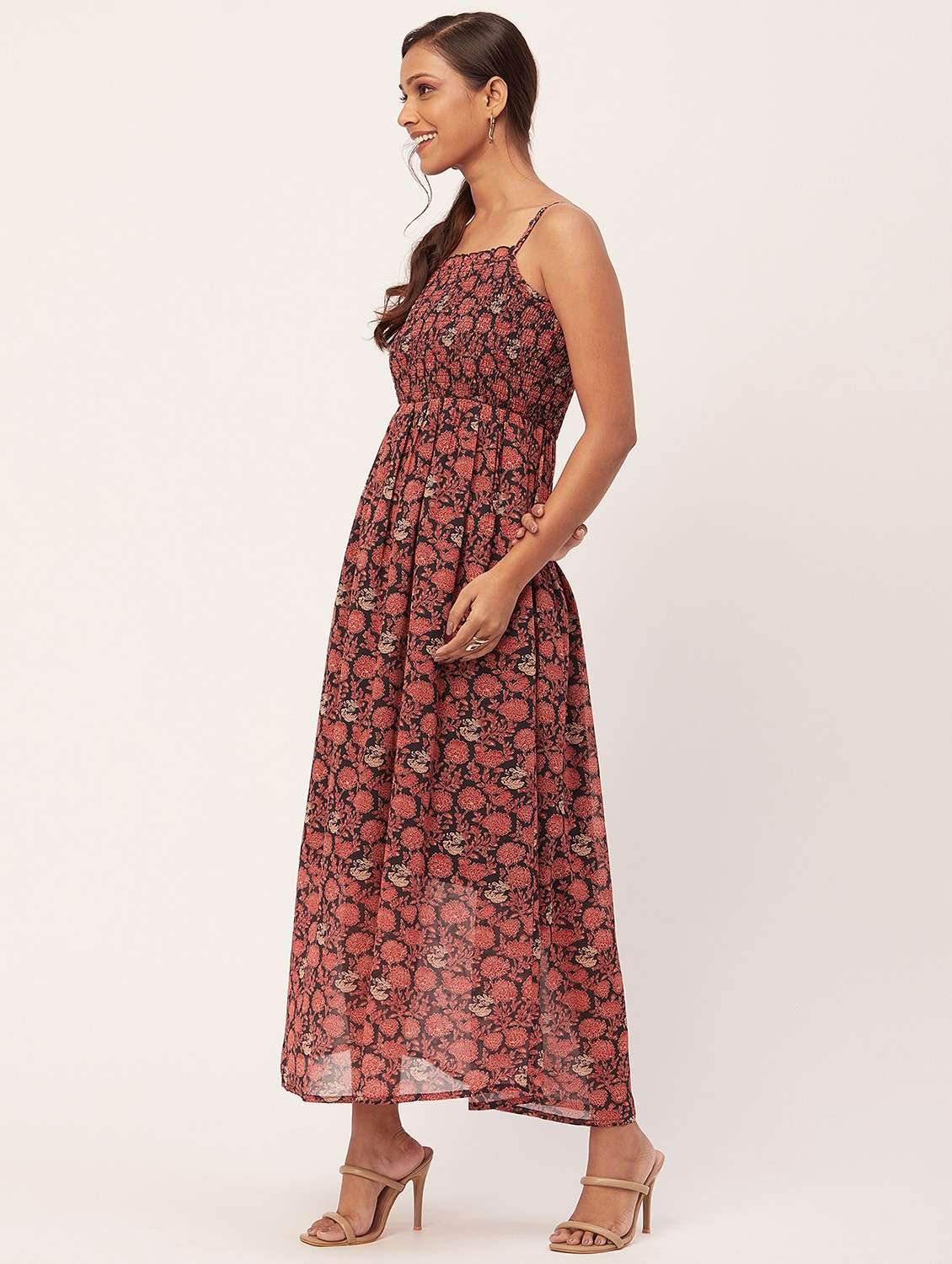 brown floral print maxi dress - 20386226 -  Standard Image - 2