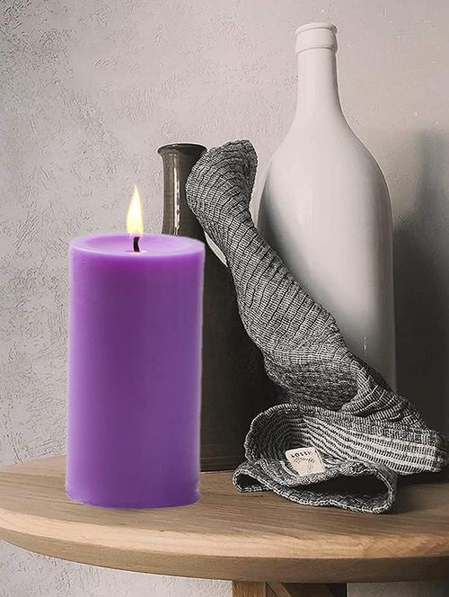 purple pillar candles - 20386278 -  Standard Image - 0