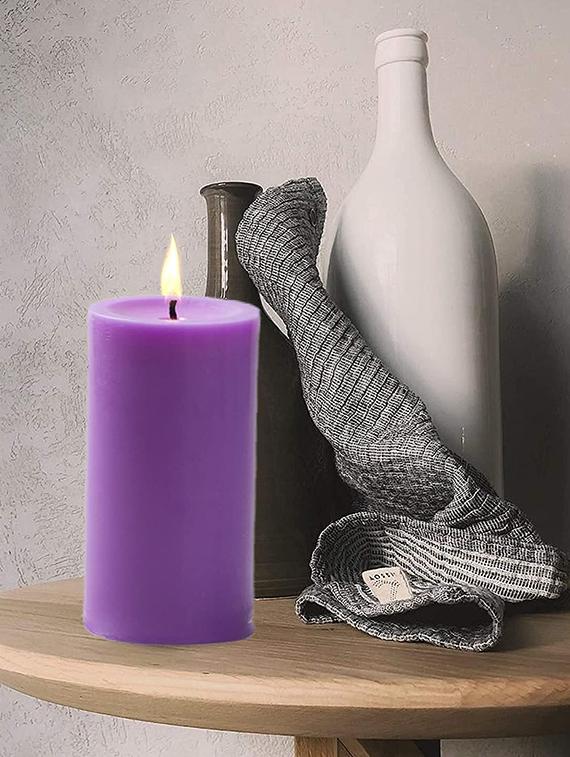 purple pillar candles - 20386278 -  Zoom Image - 0