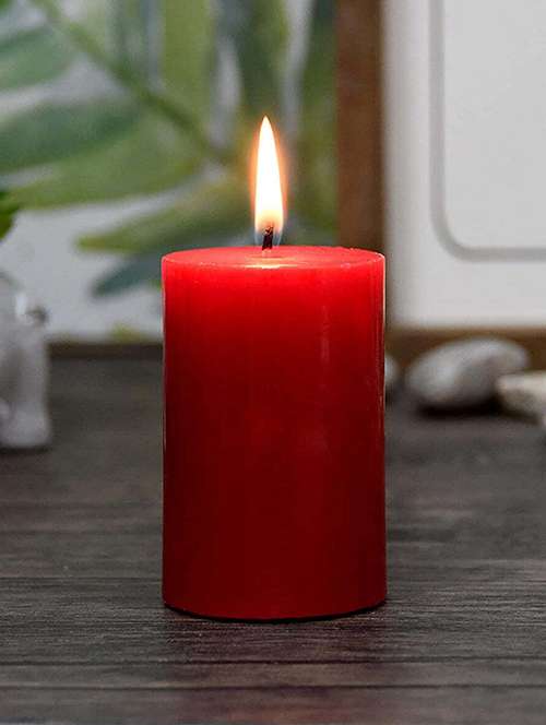 red pillar candles