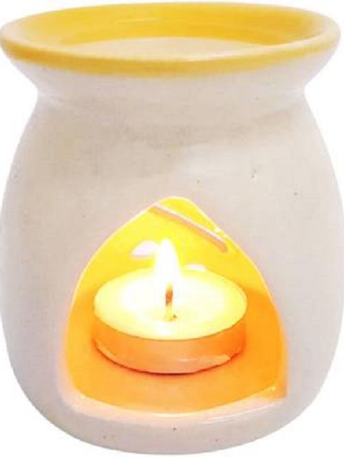 peepalcomm ceramic aroma diffuser with aroma oil & 2 t-light candles - 20386360 - Standard Image - 0