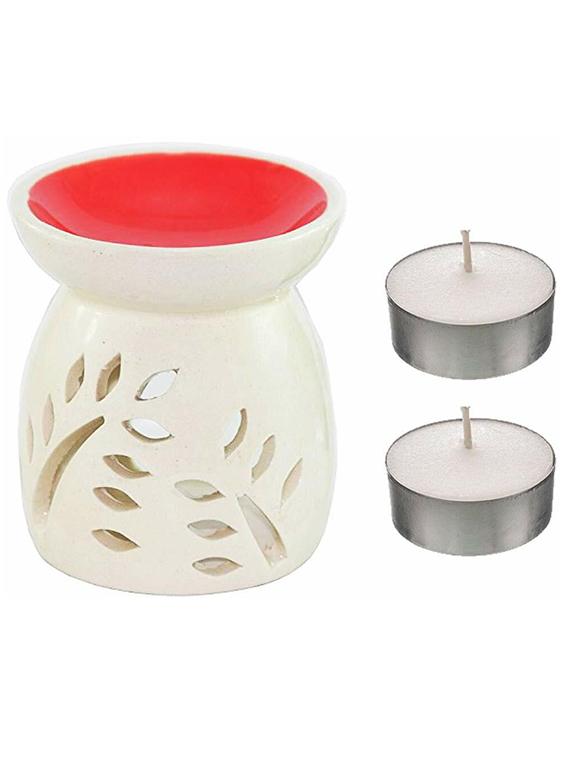 peepalcomm ceramic aroma diffuser with aroma oil & 2 t-light candles - 20386365 - Zoom Image - 0