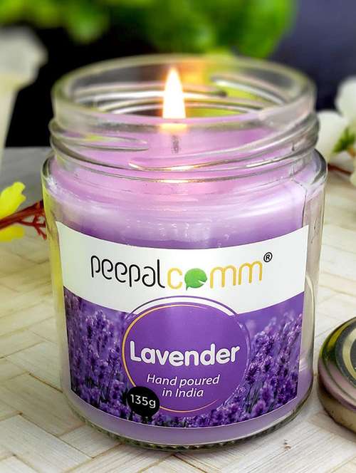 peepalcomm hand poured glass lavender fragrance scented wax big jar candle - 20386377 -  Standard Image - 0