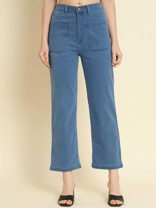 women's plain straight fit jeans - 20386474 - Standard Image - 0