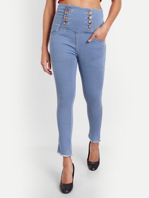 women's plain slim fit jeans - 20386479 - Standard Image - 0