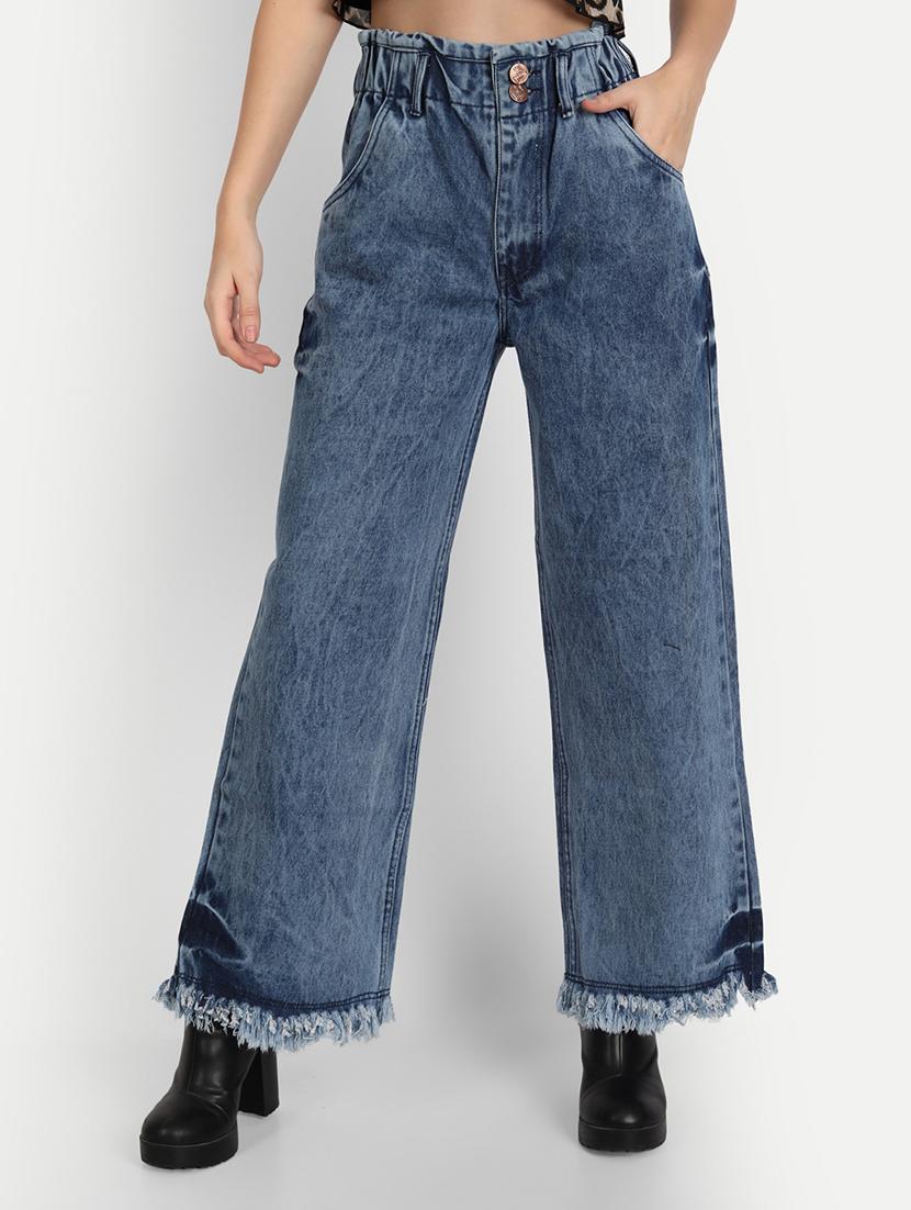 women's plain wide leg jeans - 20386499 -  Zoom Image - 0
