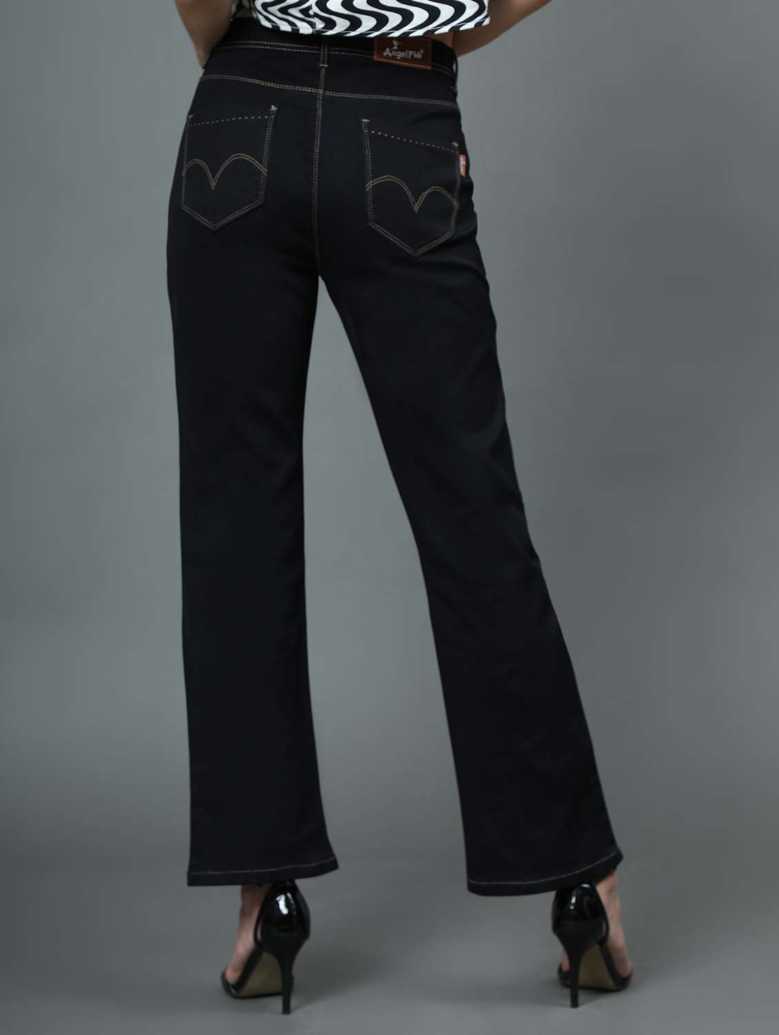 women's plain straight fit jeans - 20386579 - Standard Image - 2