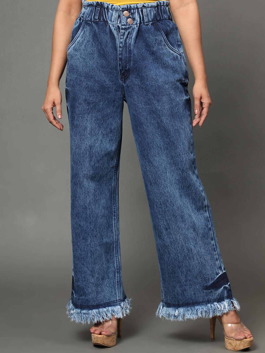 women's plain baggy leg jeans - 20386584 -  Zoom Image - 0