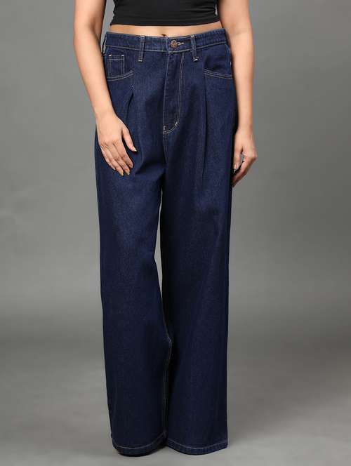 women's plain wide leg jeans - 20386593 -  Standard Image - 0