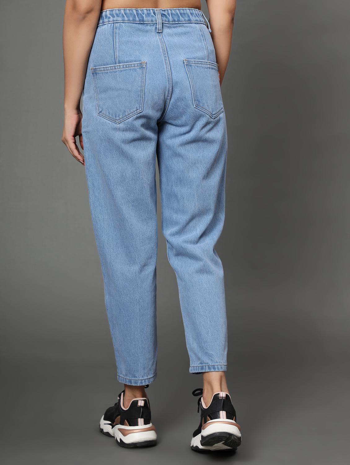 women's plain mom fit jeans - 20386605 - Standard Image - 2