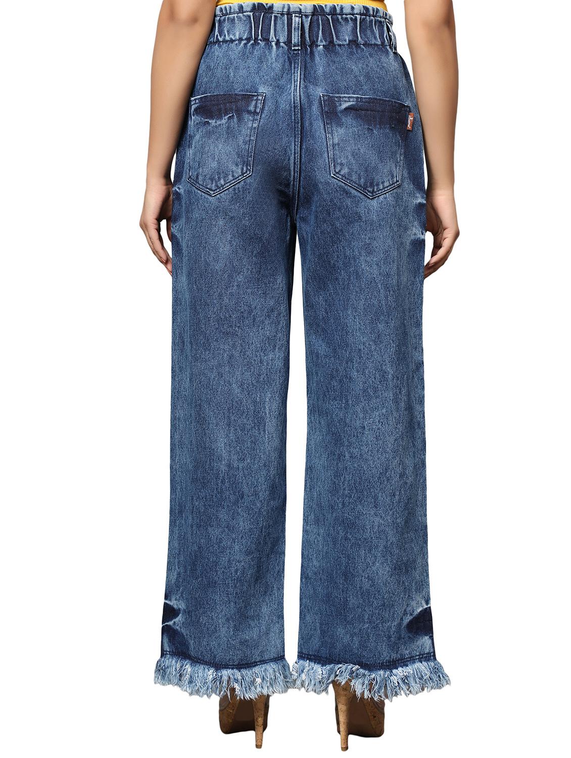 women's plain wide leg jeans - 20386669 - Standard Image - 2
