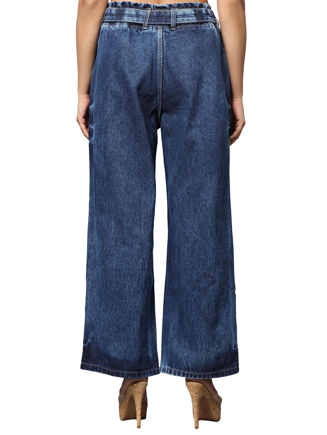 women's distress wide leg jeans - 20386672 - Standard Image - 2