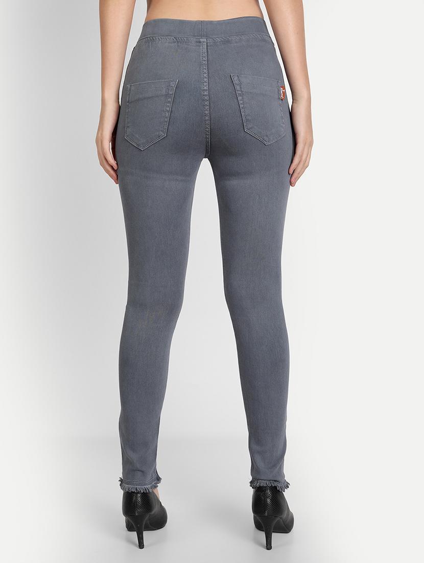 women grey denim jegging - 20386763 - Standard Image - 2