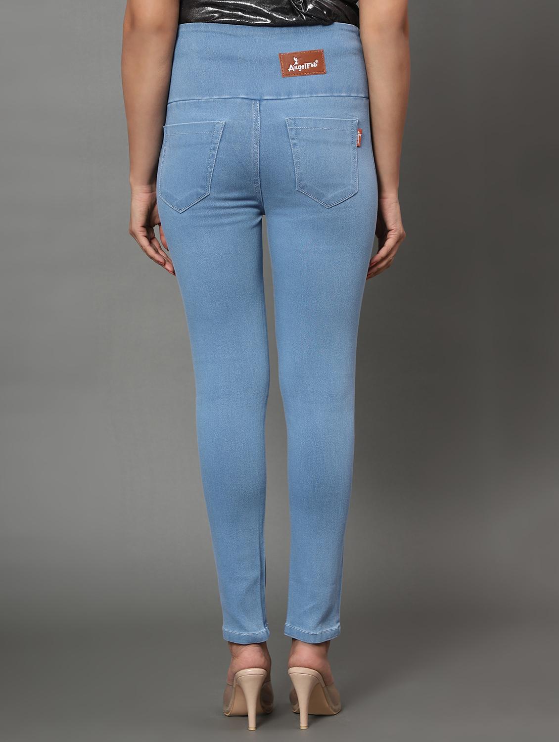 women light blue denim jegging - 20386772 - Standard Image - 2