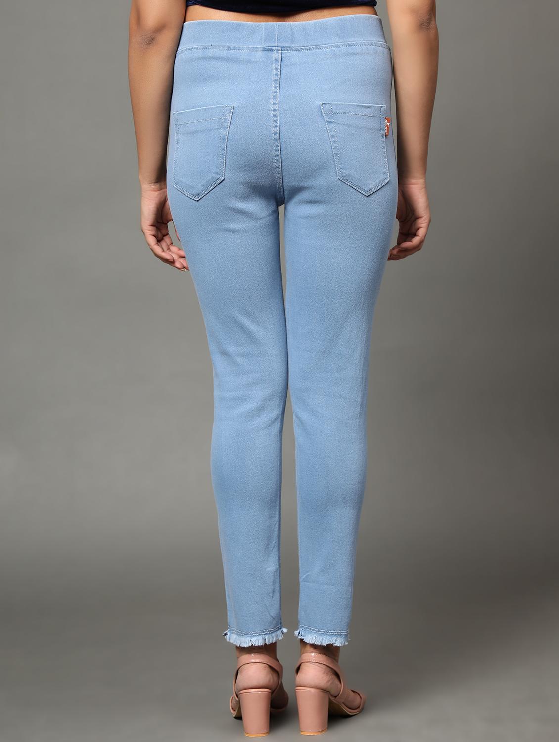 women light blue denim jegging - 20386790 - Standard Image - 2
